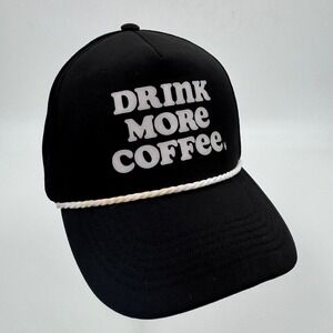 Dutch Bros Drink More Coffee Black Trucker Hat Snapback Rope Cap OS